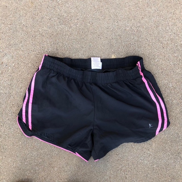 Black Pink Stripe micro mini elastic low rise sport active gym basketball shorts - Picture 1 of 6
